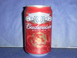 new CHINA Budweiser beer year of the DRAGON 2012 can  