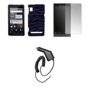 Motorola Droid 2 A955   Premium Purple and Black Zebra Stripes Design 
