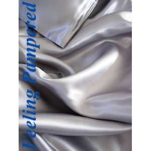   100% Silk Charmeuse Sheet Set Cal King Silver Gray Half of Retail