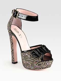 RED Valentino   Metallic Swirl Platform Sandals