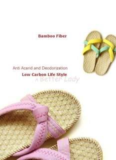 Bamboo Fiber Womens Flip Flops Sandals B9111 Yellow  