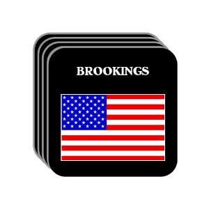 US Flag   Brookings, South Dakota (SD) Set of 4 Mini Mousepad Coasters
