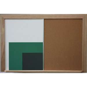  36 Oak Framed Combination Bulletin (Cork) Board