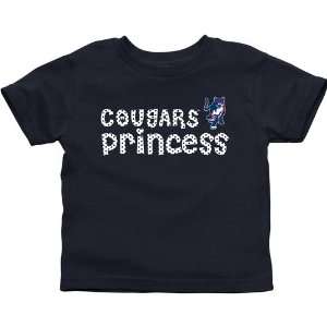 Columbus State Cougars Infant Princess T Shirt   Navy Blue
