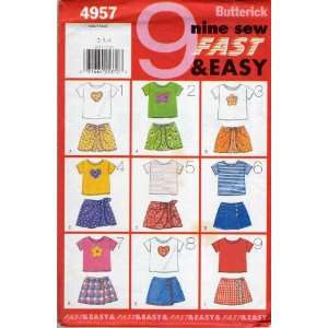   Childrens T Shirt & Skort #4957 (Sizes 2 6X) Arts, Crafts & Sewing