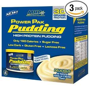  MHP Power Pak Pudding, Vanilla Creme   8.8 Oz, Pack of 3 
