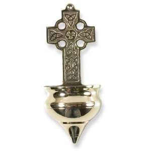  Brass Celtic Cross Holy Water Font