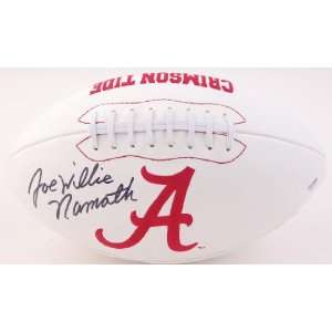  Joe Willie Namath Signed Alabama Logo Ball   Autographed 