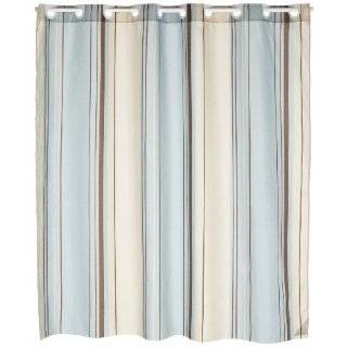 Carnation Home Fashions EZ On Fabric Shower Curtain, Blue Stripes