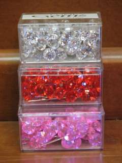   Gem Cut 2 Corsage Boutonniere Wedding Lomey Diamante Pins Craft RED