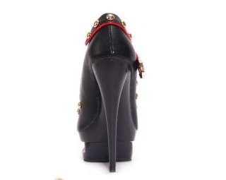 Womens Fashion Fancy Stiletto Platform High Heel Shoe 2 colors Black 