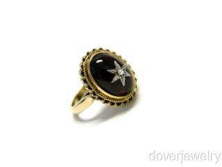 Antique 5.00ct Gold Pearl Garnet Star Ring NR  