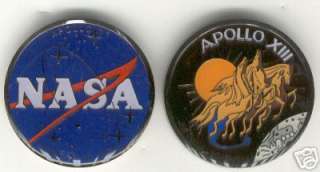 NASA APOLLO 13 CHALLENGE COIN SPACE PIN PATCH WOW  