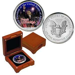  2008 Obama Colorized Silver Eagle .9993 silver COIN 