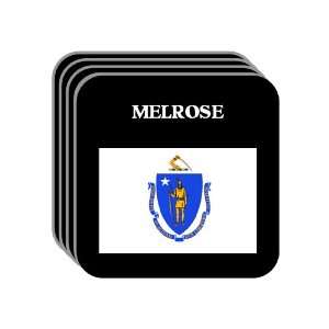  US State Flag   MELROSE, Massachusetts (MA) Set of 4 Mini 