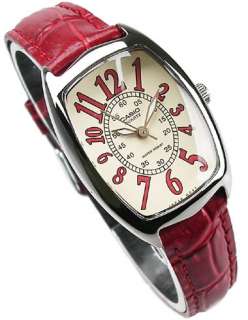   Genuine Casio Watch Ladies RED Leather LTP 1208E 9B2 Water Resistant