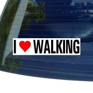  I Love Heart WALKING   Window Bumper Sticker: Automotive