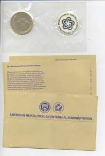 1975 Bicentennial First Day Cover & Lexington Concord Medal   63801 