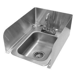  Advance Tabco K 614 3 Sided Splash for Drop in Sink   8 