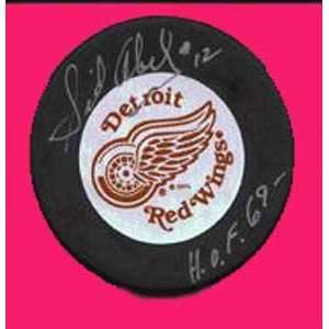  Sid Abel Autographed Hockey Puck