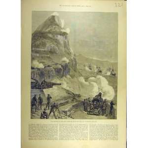  1889 Defence Gibraltar Naval Military Operations Print 