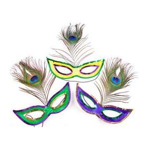 Peacock Feather Mardi Gras Masks