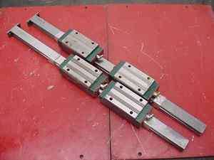 19 5/8 Hiwin Linear Slide Rails (4) Hiwin LG25 Bearing Blocks 