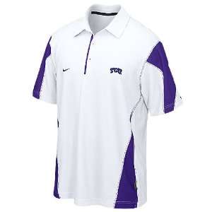   TCU Horned Frogs White 2010 Coaches Sidelines Dri Fit Polo Sports