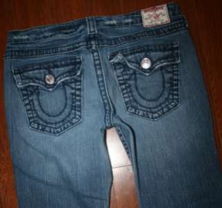 Womens TRUE Jeans RELIGION Twisted JOEY BIG T Slim Flare STRETCH 32 x 
