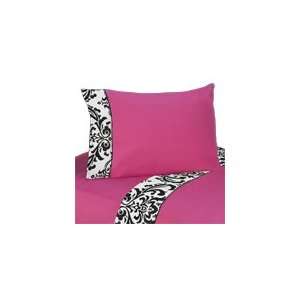  4 pc Queen Sheet Set for Hot Pink, Black and White Isabella 