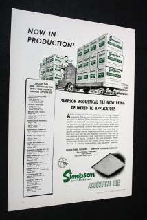 SIMPSON LOGGING Acoustical Tile 1947 print Ad  