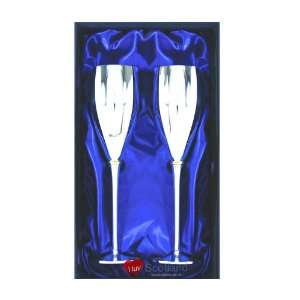  Champagne Flutes Silver Plated Boxed: Patio, Lawn & Garden