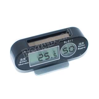LCD Energy Digital Solar Thermometer Hygrometer Sensor / black  