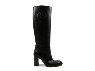 Gucci boots shoes Black calf leather GG Size US 6 NEW  