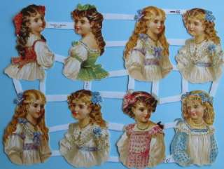 New Victorian Paper Scrap 8 Pretty Girls  
