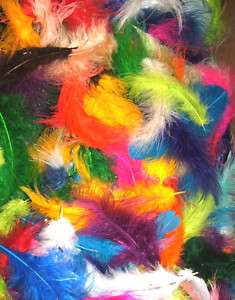 FEATHERS 1 oz Marabou Fluffy Turkey Feathers in Mixed Assorted Colors 