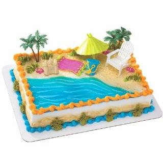  Beach Chair and Umbrella Cake Topper Decorating Kit: Toys 