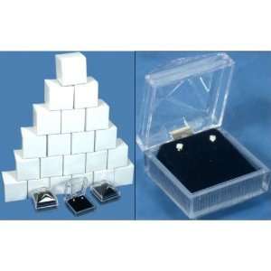  24 Earring Gift Boxes Crystal Clear Velvet Displays: Home 