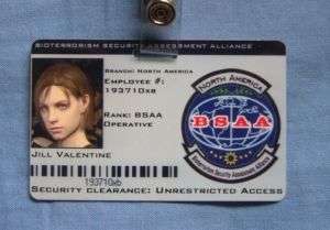 BSAA Jill Valentine Cosplay Costume Halloween ID Cards  