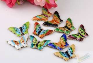 Bulk Sale Chinese cloisonne Butterfly Spacers bead charm ,Loose 