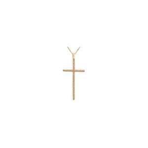   Diamond Cross Pendant in 10K Rose Gold 1/8 CT. T.W. fashion Jewelry