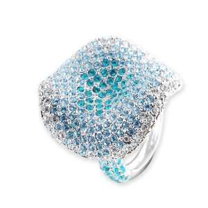  Areia Swarovski Crystal Ring   Light Blue: Jewelry