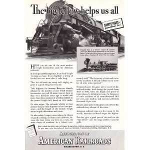  Ad 1937 Association of American Railroads Big Fellow Association 