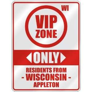   ZONE  ONLY RESIDENTS FROM APPLETON  PARKING SIGN USA CITY WISCONSIN