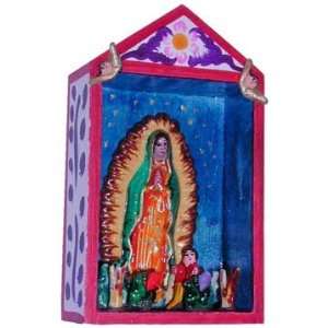  Handmade Folk Art Virgin of Guadalupe Open Retablo