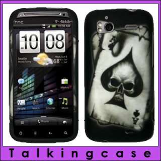 Black Ace of Spade Skull Texture Hard Skin Case Cover for HTC 
