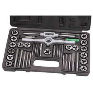 40 Piece SAE Carbon Steel Tap and Die Set with Carrying 