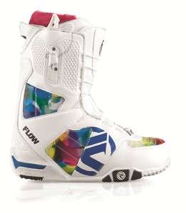 New Flow The Luxe Quickfit White Womens 7 Snowboard Boots Advanced 
