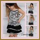 Boutique Girl Double Straps Zebra Print Ruffle Tier Dress 3T 3 4T 4 5T 