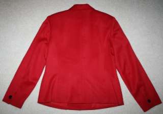 GIANNI SPORT Sz 8 Skirt Suit Wool Dark Red 2 Piece Lined Jacket Blazer 